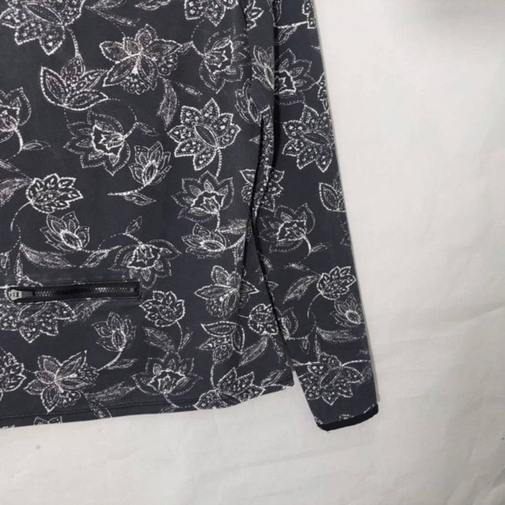 Hang Ten‎ Rash Guard Women XS Blue UPF Sun Protection Floral Surf Swim Beach